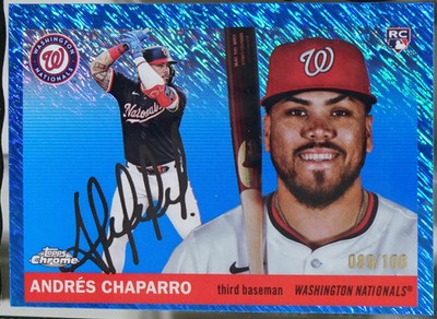 2025 Topps Chrome Platinum - Blue Shimmer #266 Andres Chaparro /100 NM