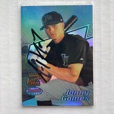 JONNY GOMES 2002 Bowman's Best BLUE Auto Rookie #136 Tampa Bay Devil Rays