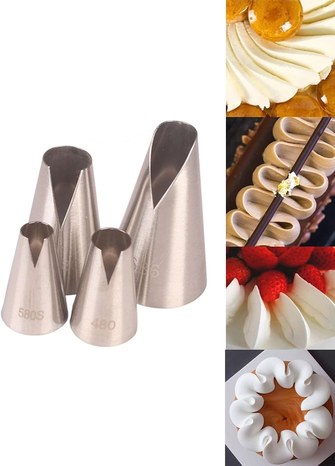 St Honore V-Shaped Wave Piping Tips for Cake Decorating Pastry Nozzles