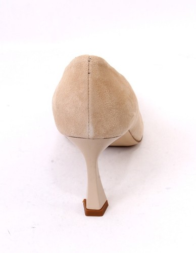 Gianni Ferrante 559 Beige Leather Stiletto Heels Pointy Pumps 38.5 / US 8.5 - Picture 5 of 8