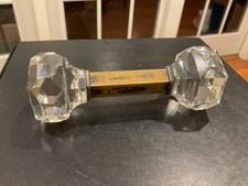 Antique Brass and Facted Crystal Knife Rest - Gorgeous Piece
