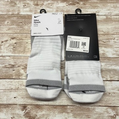 2 Pair Nike Spark Running Socks Unisex M 8-9.5 W 9.5-11 White No Show Cushioned