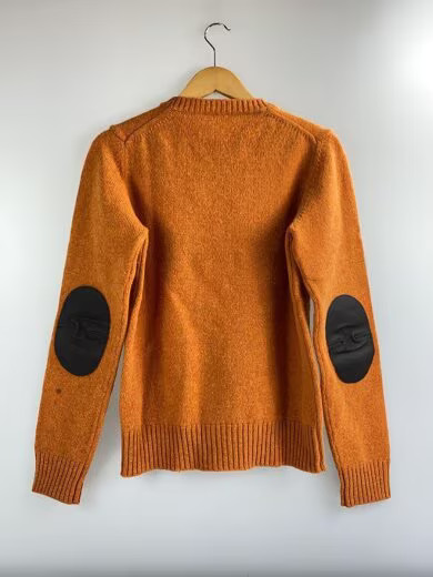 PRADA Knit Sweater (Heavyweight) Size 50 Wool ORN Solid Color Elbow Patch Detail thumbnail 2
