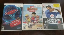 Lot Of 3 Nintendo Wii Games Tiger Woods 07 Cars 2 Big Beach Sports W Manuals
