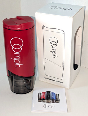 Oomph Coffee Maker 2-in-1 Piston Brew Coffee Maker Insulated Travel Cup ~New
