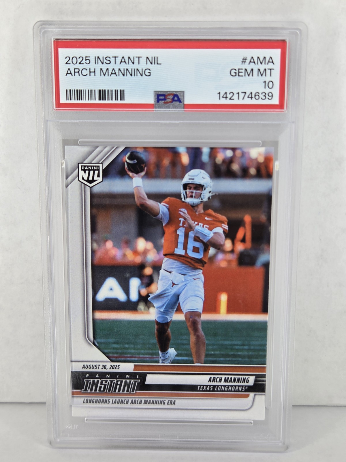 2025 PANINI INSTANT NIL COLLEGE FOOTBALL #AMA ARCH MANNING PSA 10