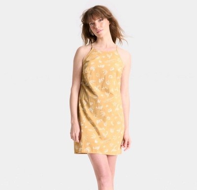 sachin and babi light blue dress A New Day Women's Size L Halter Mini Dress Tan SeaShell print Backless Ties  Back