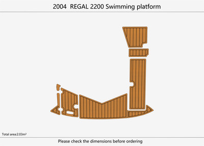 2000-2003 Regal 2000 Swimming platform Pads 1/4'' 6mm EVA FaUX Teak floor