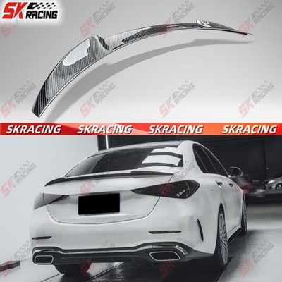 Rear Spoiler Wing Fits Mercedes-Benz C-Class W206 C200 Glossy Black/Carbon Fiber
