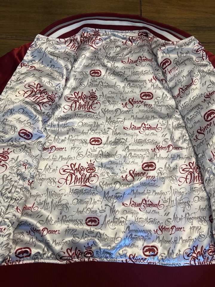 Chaqueta de chándal Ecko Unltd roja de poliéster con cremallera para hombre talla pequeña Foto 3 de 4