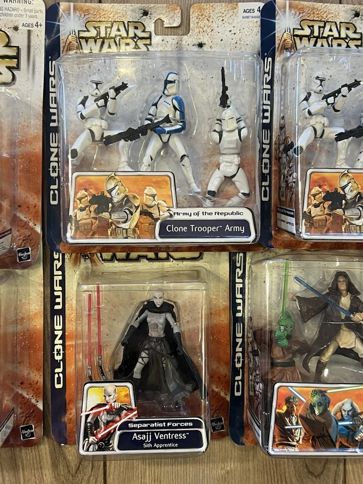 Lote de 7 bonecos de ação 2003 Star Wars Clone Wars novo em folha Droid Army - Imagem 4 de 4