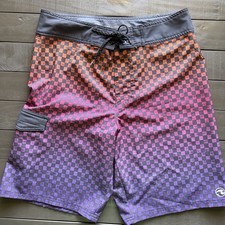 OCEAN CURRENT Mens Boardshorts Sz 32 Surf Swimwear Board Shorts Multicolor Check