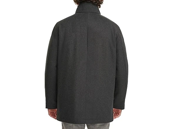 Dockers Men's Wool Melton XL Two Pocket Full Length Duffle Coat, New Charcoal - Image 3 of 4
