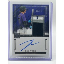 2024 Panini Impeccable Zac Veen Elegance Jersey Patch Auto 23/99 SP Rockies