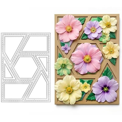 Splicing Rectangular Background Board Cutting Dies for Card Making Triangle... 