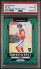 2024 PANINI PRIZM EMERGENT GREEN PRIZM #3 BO NIX ROOKIE RC PSA 10