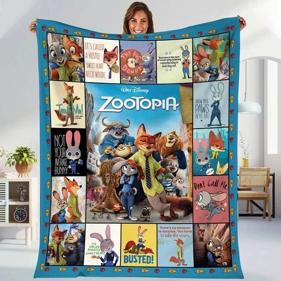 Zootopia Blanket, Fox And Bunny, Fleece Blanket