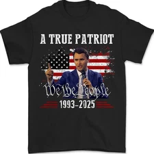 Charlie Kirk Shirt, True Patriot 1993-2025 Rip Memorial American Flag T-Shirt