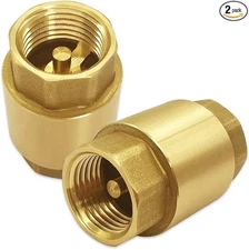 2PCS Brass Check Valve 1/2" NPT Female Thread One Way 200 WOG