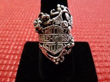 Magnifique bague femme Harley Davidson en fonte sterling taille 6 3/4 10,5 grammes