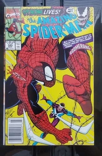 The Amazing Spider-Man 345 Newsstand Marvel 1991 VF+