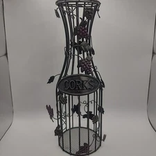 Wine Cork Cage Wire Bottle Shaped Corks Holder 12 In.