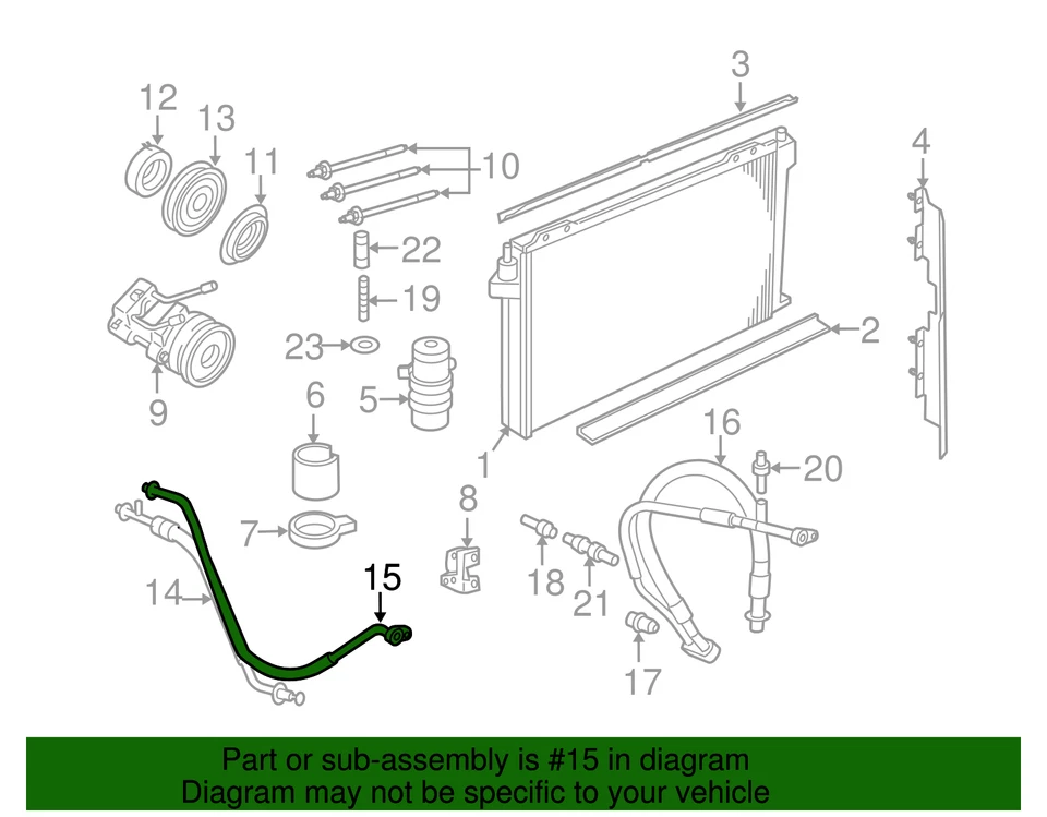 Подлинный всасывающий шланг для хладагента Ford A/C 6W7Z-19867-AA - Изображение 2 из 4