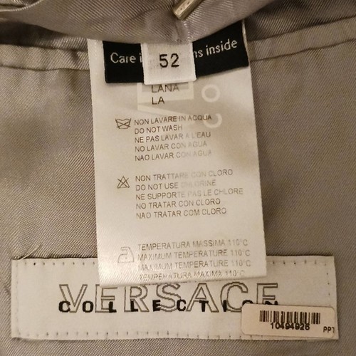 Versace WOOL Jacket Size 52 Gray w light Pinstripe Two Button Sport Coat Luxury - Picture 14 of 15
