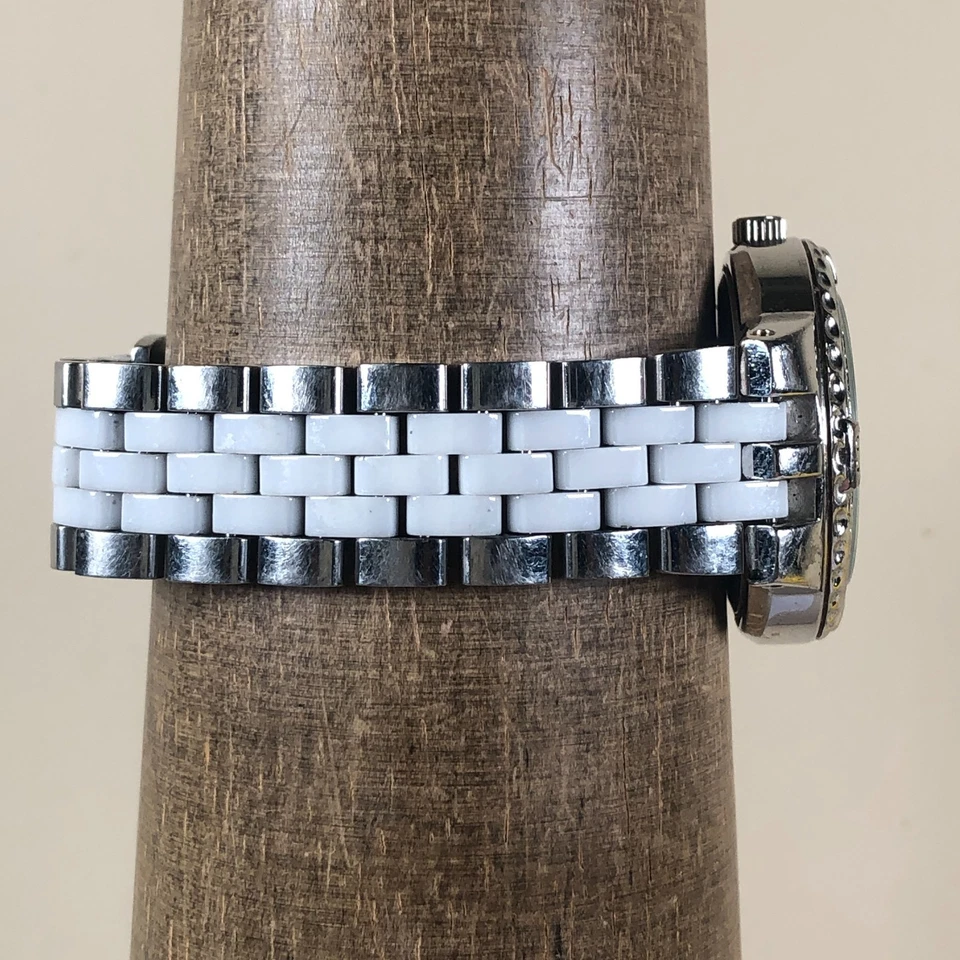 Reloj Anne Klein Mujer 12/1641 Cerámica Diamante Suizo Dos Tonos Cuarzo Analógico 34mm Foto 3 de 4