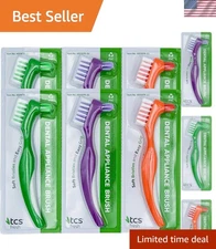 Safe and Ergonomic 6-Pack Soft Bristle Toothbrush for Dentures and Retainers