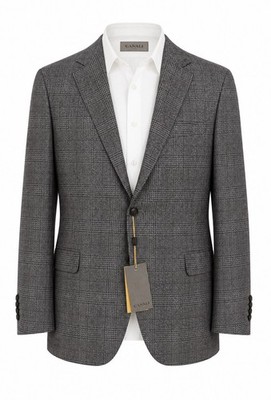 Canali Kei Sport Coat 44R Gray Glen Plaid 100% Wool Italy Luxury Blazer NWT  