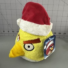 Angry Birds Yellow Bird In Santa Hat Plush Chuck Christmas 2011 Commonwealth