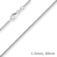 1,5Mm Veneziakette Rund Silberkette Collier Halskette Aus 925 Silber 60Cm