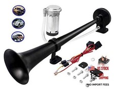 Air Train Horn Kit for Truck Car with Air Compressor, Super Loud Single Black