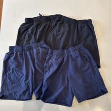 Lot Of 4 Boys All In Motion Shorts Athletic Elastic Waist Black Navy Blue XS 4 5