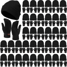 72 Pcs Winter Beanie Hats Gloves Bulk Sets Knit Skull Beanie Caps Soft Warm F...