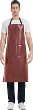 Heavy Duty Waterproof Leather Work Aprons with 2 Pockets for Men Women  plus Si