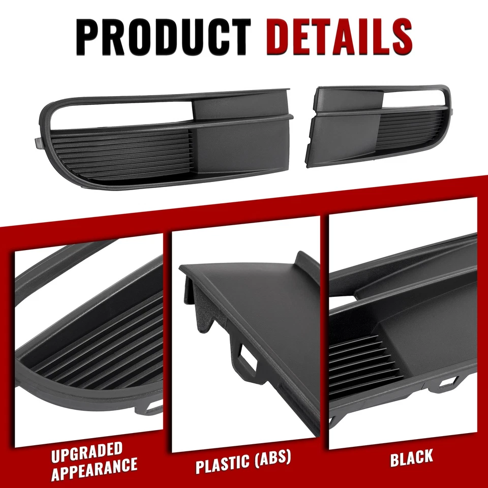 Par de bisel antiniebla negro texturizado para Volkswagen Beetle 2012-2019 Foto 3 de 4