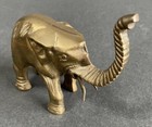 Vintage massive Messing Elefant Figur Statue Rüssel zum Glück 4,5 Zoll x 4 Zoll