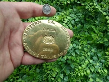 1962 car dash plaque - brass Active Tours Award medallion - AACA Pittsburgh area