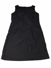 Womens Dress Size 10 Solid Black Sheath Zipper Back Sleeveless Career Business