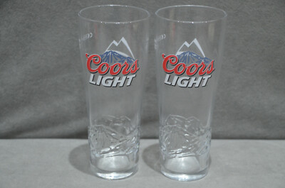 2x Coors Light One Pint 20oz Farbwechsel Logo Bierglas geprägt Neu CE M16