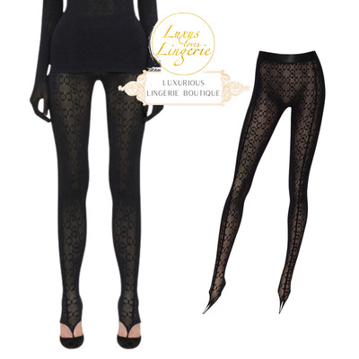 INTRICATE SHEER PATTERN LEGGINGS Wolford X SIMKHAI S black schwarz Steg Hose