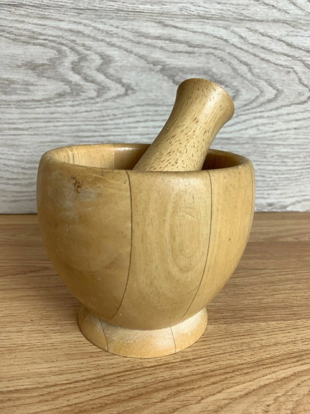 Wooden Mortar and Pestle Set 4" Spice Herb Grinder Kitchen Tool Hardwood