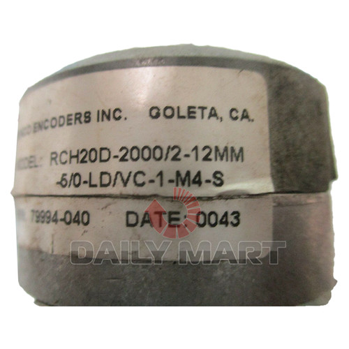 Used & Tested RENCO RCH20D-2000/2-12MM-5/0-LD/VC-1-M4-S Rotary Encoder