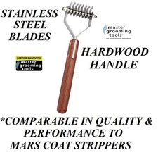 Master Grooming Tools 10 Blade COAT STRIPPER Stripping Hair DEMATTING RAKE King