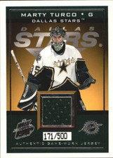 2003-04 Pacific Quest for the Cup Jerseys #8 Marty Turco Jsy - NM-MT