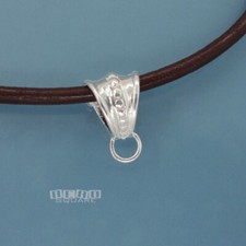 Large Solid 925 Sterling Silver Dots Pendant Bail Connector w/Closed Loop 33429