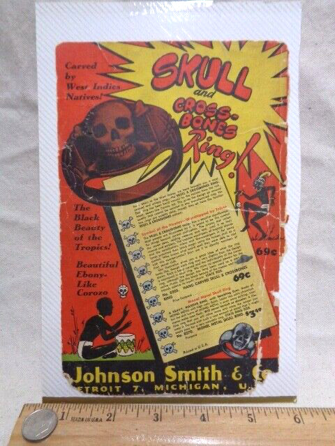An original 1941 print ad for a mail-order Voodoo skull ring — occult novelty advertising at its most gloriously unhinged.