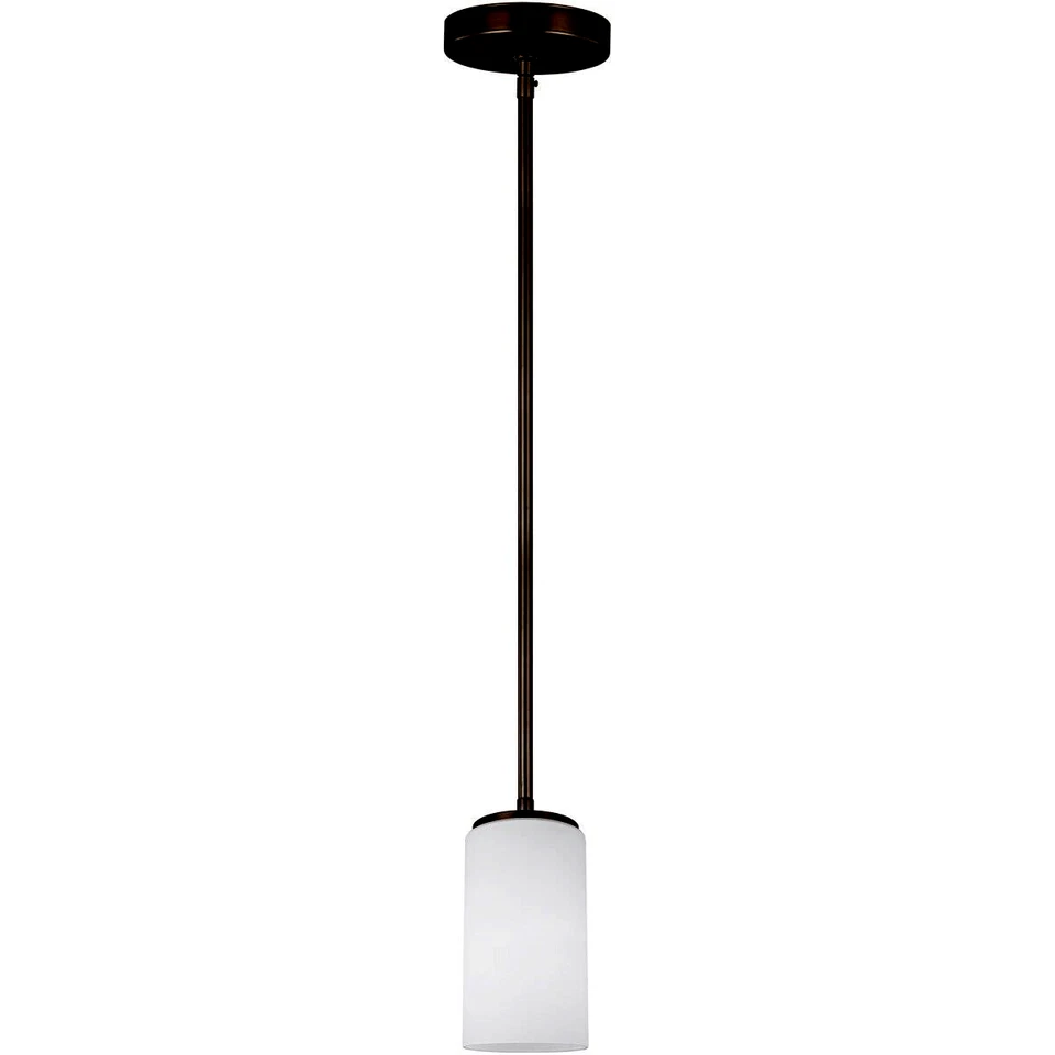 Sea Gull Lighting 6124601EN-962 Alturas Pendant Etch White Shade Gunmetal Brass - Image 2 of 4